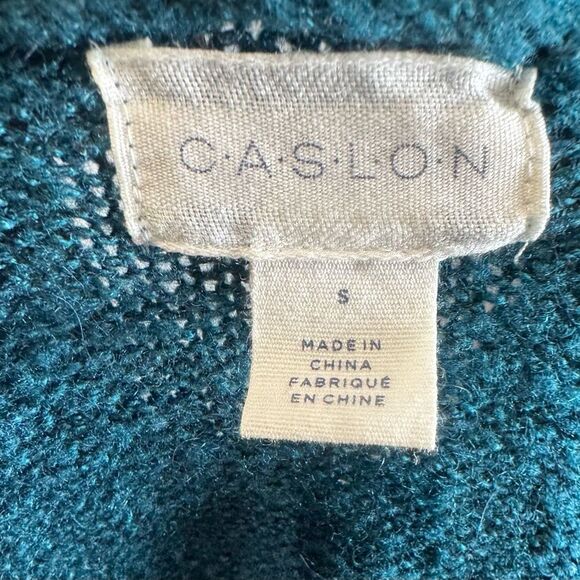 Caslon super soft teal green wool and mohair blend cardigan sweater size small - Picture 6 of 7